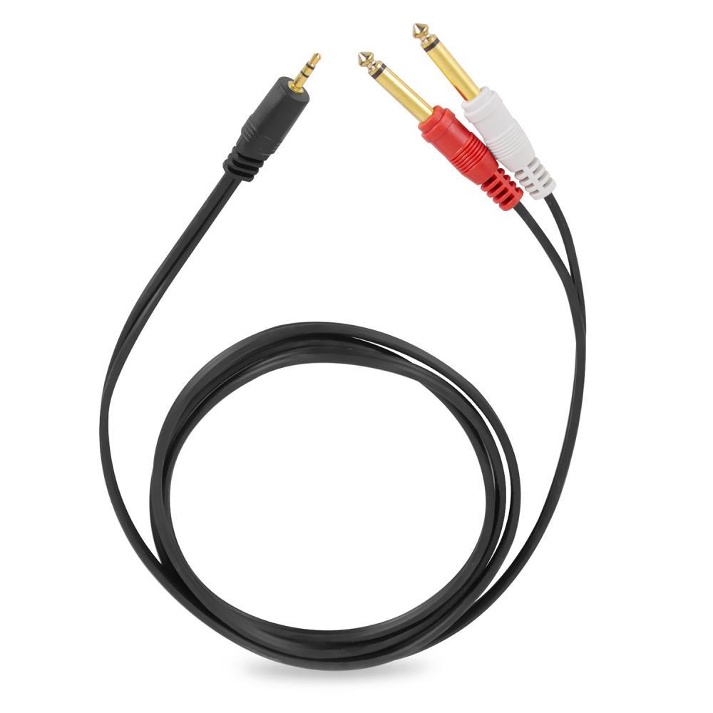 NEW Pyle 6 FT 12 Gauge 3.5mm Male Stereo to Dual 1/4'' Male Mono Y