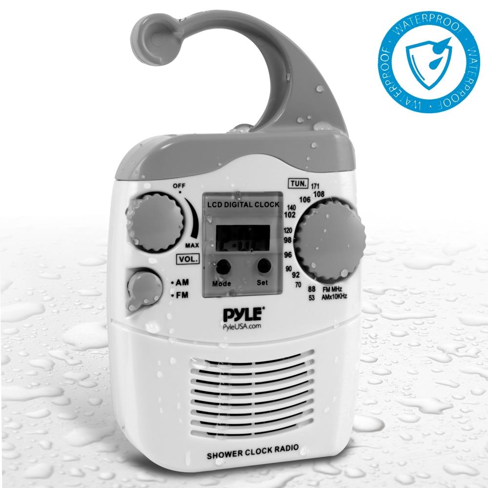 NEW Pyle PSR6 Shower Radio Digital Waterproof Hanging Shower AM/FM