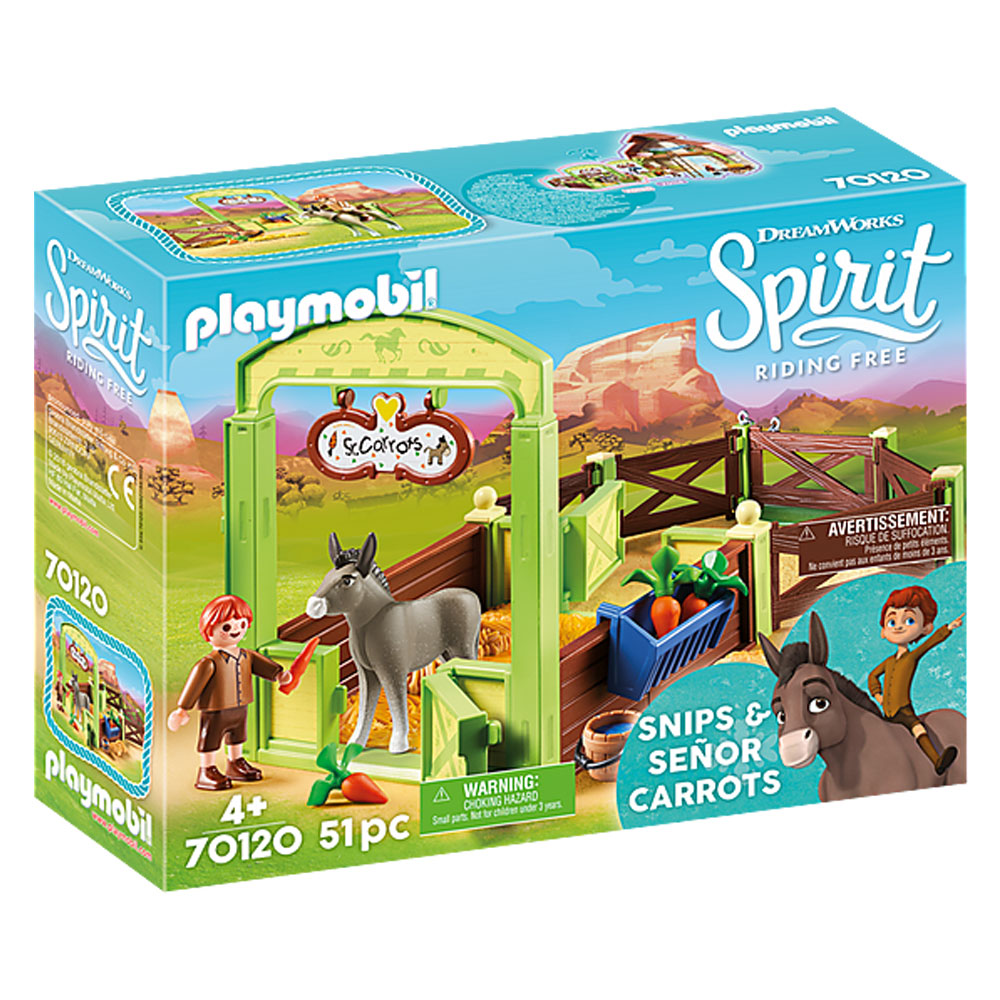 PRU /& Chica Linda with Horse Stall Abigail Boomerang Horse Stall with Coloring Playmat Dimple PlayMobil Mega Spirit Riding Playset for Kids with Spirit Riding Luckys House Room Marciella Figure