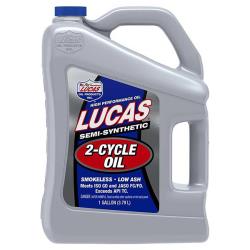 Lucas Oil High Performance Semi-Synthetic 2-Cycle Engine Oil – 1 Gallon Smokeless Low Ash Formula for Gasoline 2-Stroke Engines, Suitable for Oil Injection Systems or Premix up to 501