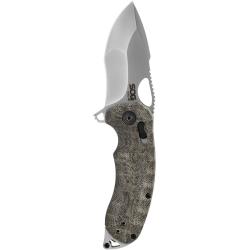 SOG Kiku XR Folding Pocket Knife – 303" Tanto Blade, CTS XHP Steel, Green Linen Micarta Handle, XR Lock, Ambidextrous One-Handed Opening, Reversible Low-Carry Clip – Ideal for EDC, Camping, Tactical Use