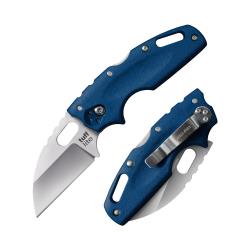 Cold Steel Tuff Lite Folding Pocket Knife – 25" AUS-8A Sheepsfoot Blade, Blue Griv-Ex Handle, Tri-Ad Lock, Compact EDC Utility Knife with Ambidextrous Pocket Clip