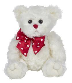 Bearington Lil Lovable Valentines Day Plush Stuffed Animal Teddy Bear, White 11"