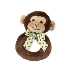 Baby Plush Monkey Ring Rattle - Bearington Lil Giggles