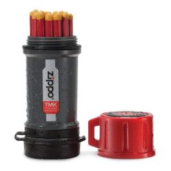 Zippo Typhoon Match Kit – Windproof and Water-Resistant Fire Starter, 15 Typhoon Matches, 3 Strike Pads, Floating Storage Tube with O-Ring Seal, Durable Outdoor Survival Fire Kit