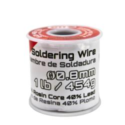Rosin Core Solder Wire 1 LB Spool -60% Rosin, 40% Lead, 08mm, Ideal for Electronics and DIY Projects, Pipemans Installation Solution