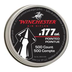 Daisy Winchester 177 Caliber Pointed Pellets – 756 Grain High-Accuracy Lead Airgun Ammunition, 500-Count Screw-Top Tin for Air Rifles and Air Pistols, Target Shooting and Plinking Ammo