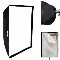 Angler BoomBox Rectangular Softbox (24 x 36") with Bowens Mount – Ideal for Monolights, Strobes, and LED Lights with Silver Interior, Deflector Plate, Removable Diffuser, Lightweight, Portable and Optional Grid