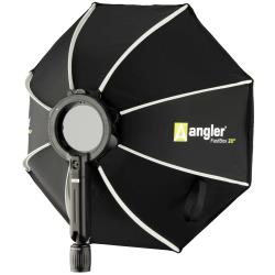 Angler FastBox 20" Octagonal Softbox – Quick Setup Light Modifier for On-Camera Flash, Silver Interior, 120° Tilt Pistol Grip, 58" Stand Mount, Inner Baffle and Front Diffuser