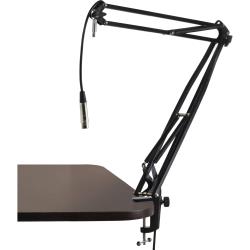 Auray Steel Broadcast Microphone Boom Arm with Integrated 10 Feet XLR Cable, 38-Inch Reach, 58-27 Threaded Mic Mount, C-Clamp and Flange Mount for Podcasting, Streaming and Radio