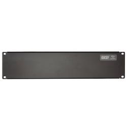 Auray-Black-Flanged-Blank-Panel-(2-RU),-Solid-Steel-Rack-Mount-Accessory,-Rigid-Flanged-Design,-Protects-Gear-from-Dust-and-Debris,-Fills-2-RU-Rack-Space