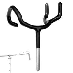 Auray BPH Boom Pole Holder with Protective Coated Support for Hands-Free Microphone Boompole Mounting on C-Stands and Mic Stands, Fixed Position Audio Recording Accessory