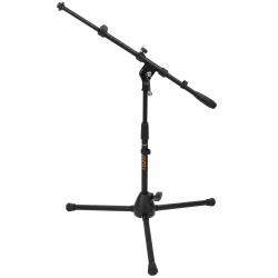 Auray MS-5220T Short Tripod Microphone Stand with Telescoping Boom, Adjustable 221–315 Inch Height, Steel Tripod Base and Nonslip Feet for Kick Drums and Guitar Amplifiers