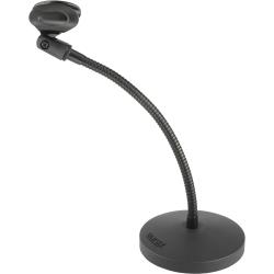 Auray 12" Flexible Gooseneck Desktop Mic Stand with Weighted Base, Durable Steel Construction, Microphone Clip, Nonslip Rubber Feet, Black – Ideal for Podcasting, Streaming, and Studio Use