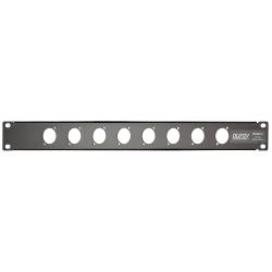 Auray-1U-19"-Rack-Panel-for-8-D-Series-Connectors-–-Compatible-with-XLR,-speakON,-powerCON-–-Steel-1RU-Rackmount-Plate-for-Audio,-Video,-PA-and-Lighting-System-Integration-(Black)