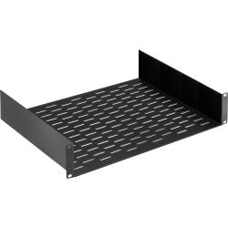 Auray 2U Vented Steel Rack Shelf, 10-Inch Deep, 40 lb Capacity, 35-Inch High, Airflow Panel for Non-Rackmount Audio, Video, Network and Studio Equipment