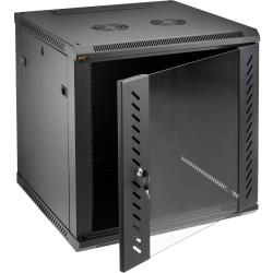 Auray SVRK Series 12 RU Shallow 450mm Wall-Mount Server Rack Cabinet for 19-Inch Servers, Network and Telecom Equipment, Steel Enclosure with Locking Window Door, 132 lb Capacity
