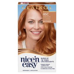 Clairol Nicen Easy Permanent Hair Dye, 8SC Medium Copper Blonde Hair Color, 1 Count