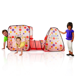 Double Pop Up Play Room Tent Club House with Interconnecting Tunnel and Fun Colors for Indoors and Outdoor by Dimple