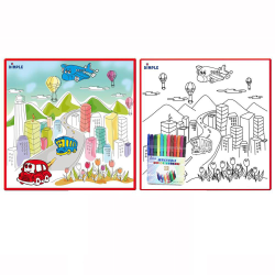 Large-Washable-Kids-Coloring-Play-Mat-with-Bustling-'City-Life'-Design,-Along-with-12-Washable-Markers,-'the-Perfect-Alternative-for-Coloring-Books'-Great-for-Boys-and-Girls-by-Dimple