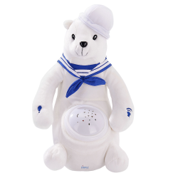 Barry Polar Bear Nightlight Soother with Favorite Lullabies, Nature Sounds and Projecting Stars and Moon Light by Dimple