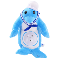 Dolly Dolphin Nightlight Soother with Favorite Lullabies, Nature Sounds and Projecting Stars and Moon Light by Dimple