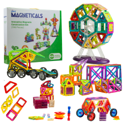 Magneticals Magnet Toys Tile Set (198-Piece Set) Stack, Create and Learn Promote Early Learning, Creativity, Imagination Magnetic Building Toys for Kids, Top-Rated Perfect Toy for Boys and Girls