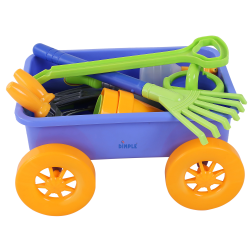 Garden Wagon and Tools Toy Set by Dimple Premium 15-Piece Gardening Tools and Wagon Toy Set – Sturdy and Durable - Top Yard, Beach, Sand, Garden Toy - Great Christmas Gift for Kids and Toddlers