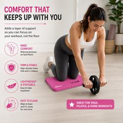 High Density Thick Foam Comfort Kneeling Pad Mats for Gardening knee support 15 Inches Thick, Baby Bath Kneeler , Exercise, Yoga Mat, Garden Cushions, Construction Knee Pads, Multi Purpose Pink