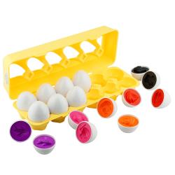 Dimple-12-Match-and-Play-Vehicle-Car-Matching-Egg-Easter-Toy-with-Holder---Toddler-STEM-Toys---Colors-and-Shapes-Recognition-Toys-for-Kids---Educational-Color-Sorting-Toys---Montessori-Learning-Toys-f