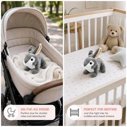 Dimple Stuffed Bunny Toy 2 Pack - Baby Bunny Stuffed Animal - Perfect Baby Plush Toy Gift for Ages 0 and Up - Cuddly Stuffed Toys for Children, Boys, Girls, Grey