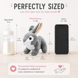 Dimple Stuffed Bunny Toy - 3 Pack Baby Bunny Stuffed Animal - Perfect Baby Plush Toy Gift for Ages 0 and Up - Cuddly Stuffed Toys for Children, Boys, Girls, Grey