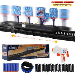 Dimple Electronic Shooting Target for Kids - Moving Digital Target Practice Game for Boys and Girls - Elite Toys Set for Children with Guns, Sounds, Tracks - Cool Accessories Compatible with Nerf Guns