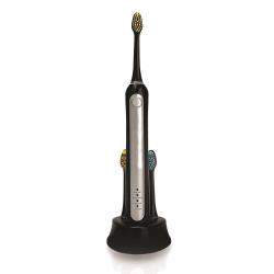 Dimple Ultrasonic Wave Rechargeable Electric Toothbrush with Automatic Charging Dock Base, Ultra Quiet Operation (Black)