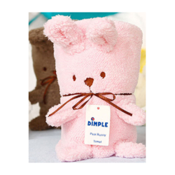 Dimple Terry Bunny Bath Towel Pink