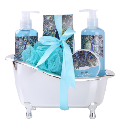 Spa Gift Basket for Women with Refreshing “Ocean Mint” Fragrance by Draizee – Luxury Skin Care Set Includes 100% Natural Shower Gel, Bubble Bath, Body Lotion, Bath Salt and Much More! – No1 Best Gift Idea for Wife, Mom, Girlfriend, for Christmas