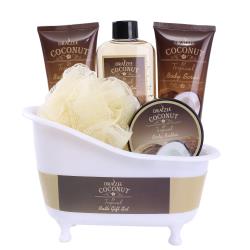 Spa Gift Basket with Refreshing Coconut Fragrance by Draizee – Luxury Bath and Body Set Includes 100% Natural Shower Gel, Body Butter Lotion Scrub and Much More! – #1 Best Gift Idea for Holiday, Christmas for Men and Women