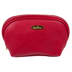 Deep Red Draizee Fashion PU Leather Cosmetic and Travel Accessory Bag