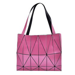 Pink Diamond Lattice Handbag for Women - Gloss Convertible Shoulder Tote Bag with Adjustable Handles - PU Leather Fashionable and Stylish Messenger Tote Bag Purse for Party, Wedding and Causal Use by Draizee