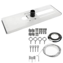 Gabor SCP-770 Suspended Ceiling Projector Mounting Plate, White Metal, 60 lb Capacity, 15-Inch NPT, 4-Inch Flush Column, Lateral Adjustment, Cable Locks, for 2 x 2 or 2 x 4 ft Tiles, AV Installations