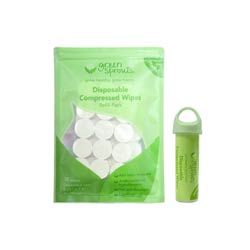 Green Sprouts Disposable Compressed Wipes - 10-Pack and 30-Pack Refill - White - One Size
