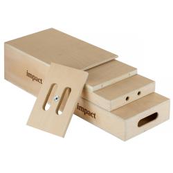 Impact Nested Apple Box 4-in-1 Photography Set, 9-Ply Baltic Birch Full, Half, Quarter and Pancake Boxes with Sliding Lid, 38"-16 Light Mount, Film Studio Grip Support and Dolly Track Leveling