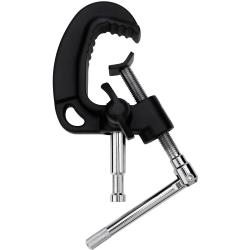 Impact Aluminum Pipe Clamp with 58-Inch Baby Pin, 039-216-Inch Pipe Range, 22046 lb Capacity and Safety Cable for Studio Lighting and Overhead Fixture Mounting