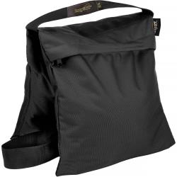 Impact 25 lb Filled Saddle Sandbag, Black Cordura Nylon, Water-Resistant Double-Zipper Weight Bag with Webbed Handles for Light Stands, Booms, Tripods, Backgrounds, Studio and Location Use