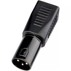 Kopul 3-Pin XLR Male to RJ45 Female Adapter for DMX512 Lighting and Audio over CAT5CAT6 Ethernet Cable, Gold-Plated Locking Connector, Black