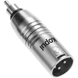 Kopul RCA Phono Male to 3-Pin XLR Male Passive Barrel Audio Adapter with Nickel-Plated Connections and Rugged Metal Construction for Unbalanced Audio Signal Connector Conversion