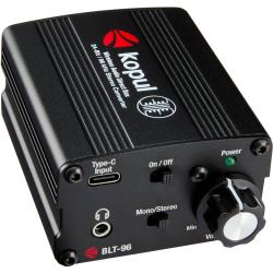 Kopul Wireless Bluetooth Audio Direct Box, Bluetooth 53, 24-Bit96 kHz, Dual Balanced XLR Outputs, 35mm Headphone Monitor, USB-C Power, StereoMono, 100 ft Range