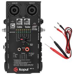 Kopul CBT-12 12-in-1 Cable Tester for XLR, TRS, RCA, USB, RJ45, DIN, speakON, Banana Plug, Studio Audio, Live Sound, Installation, Repair, Continuity Testing, All-Metal Case