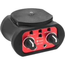 Kopul CMX-2-V2 2-Channel Passive DSLR XLR Audio Adapter with Dual MicLine Inputs, 35mm Aux Input, Stereo Output, Trim Controls, MonoStereo Switch and CameraTripod Mount