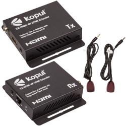 Kopul HDMI 4K Extender – Send HDMI Video and Audio up to 230 over Cat 5e6 Cable, 4K60 HDR, DTSDolby Audio, IR Remote Control, Plug-and-Play, Durable Metal Housing